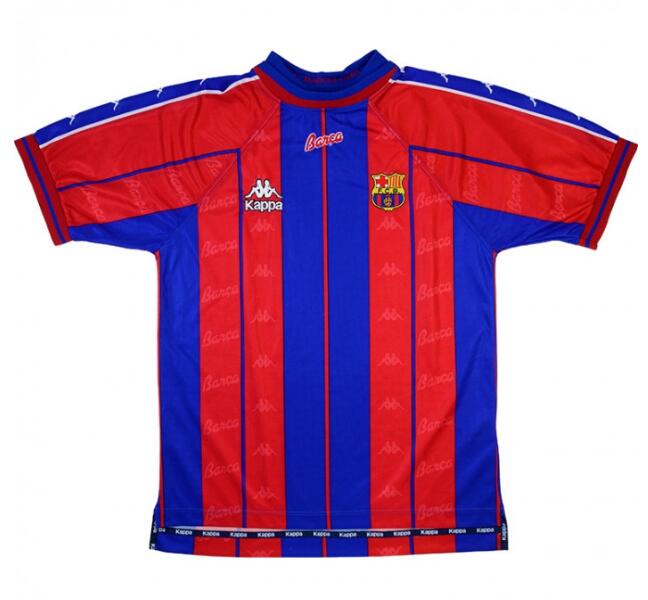 1997-98 Barcelona Retro Home Kit Soccer Jersey